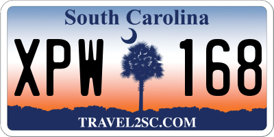 SC license plate XPW168