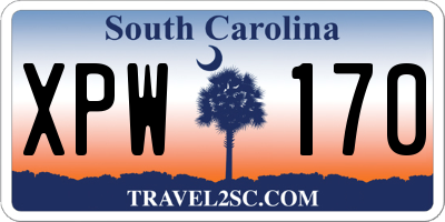 SC license plate XPW170