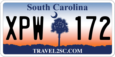 SC license plate XPW172