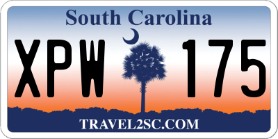 SC license plate XPW175