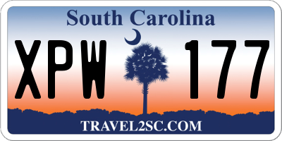 SC license plate XPW177