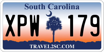 SC license plate XPW179