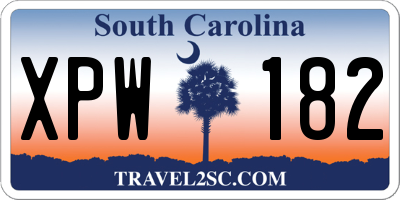 SC license plate XPW182