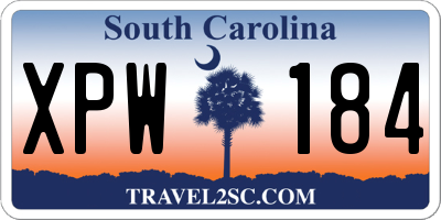 SC license plate XPW184