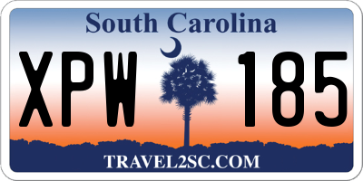 SC license plate XPW185
