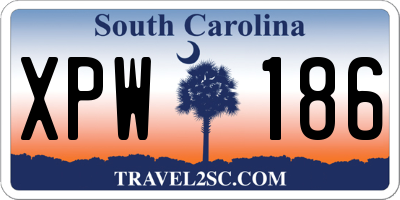 SC license plate XPW186