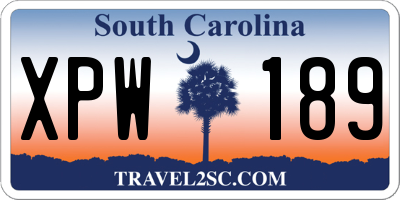 SC license plate XPW189