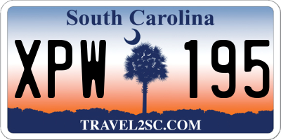 SC license plate XPW195