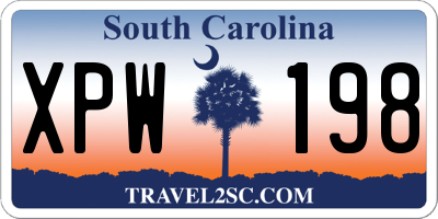 SC license plate XPW198