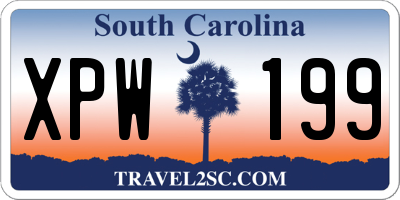 SC license plate XPW199