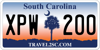 SC license plate XPW200