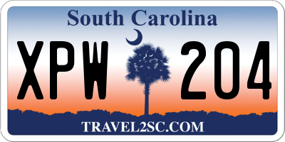 SC license plate XPW204