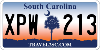 SC license plate XPW213