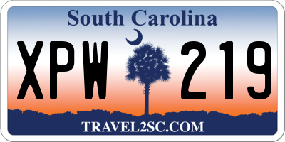 SC license plate XPW219