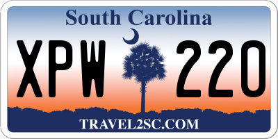 SC license plate XPW220