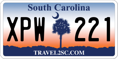 SC license plate XPW221
