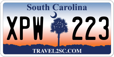 SC license plate XPW223