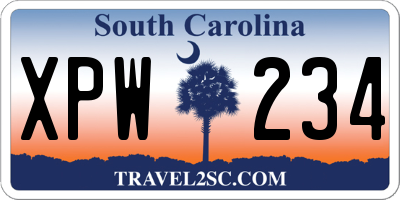 SC license plate XPW234