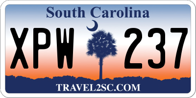 SC license plate XPW237