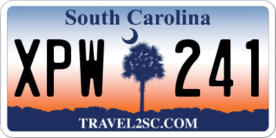 SC license plate XPW241