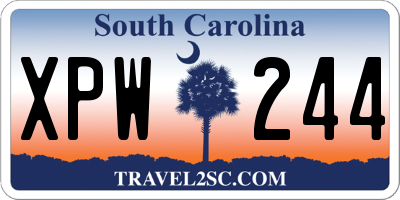 SC license plate XPW244