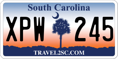 SC license plate XPW245