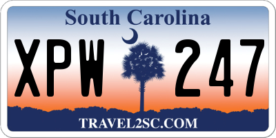 SC license plate XPW247