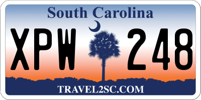 SC license plate XPW248