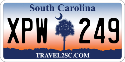 SC license plate XPW249