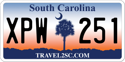 SC license plate XPW251