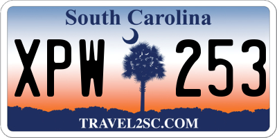 SC license plate XPW253