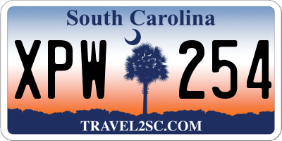 SC license plate XPW254