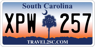 SC license plate XPW257