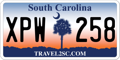 SC license plate XPW258