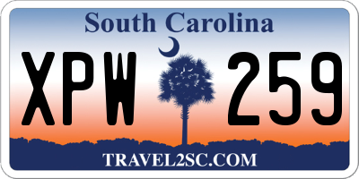 SC license plate XPW259