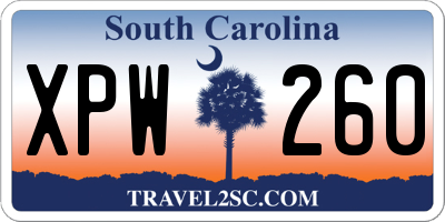 SC license plate XPW260