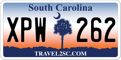SC license plate XPW262