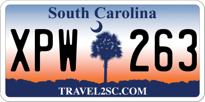 SC license plate XPW263