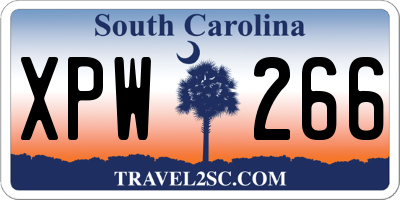 SC license plate XPW266