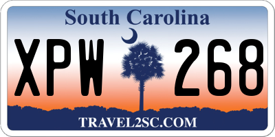SC license plate XPW268