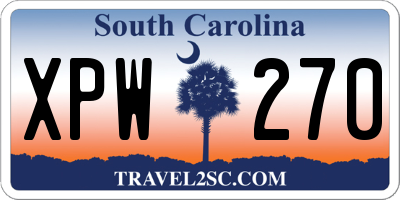SC license plate XPW270