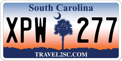 SC license plate XPW277