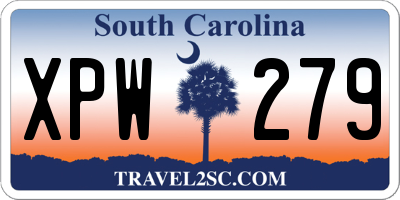 SC license plate XPW279