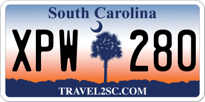 SC license plate XPW280