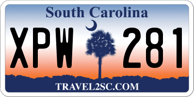 SC license plate XPW281