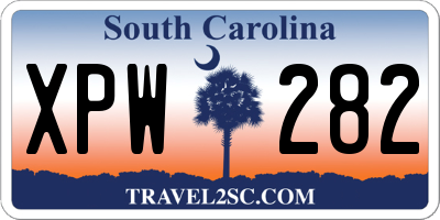 SC license plate XPW282
