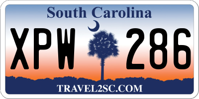 SC license plate XPW286