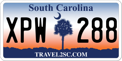 SC license plate XPW288