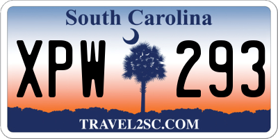 SC license plate XPW293