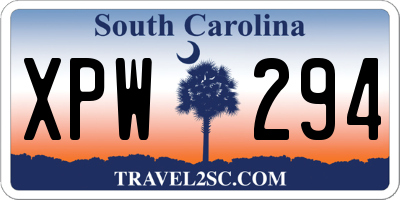 SC license plate XPW294